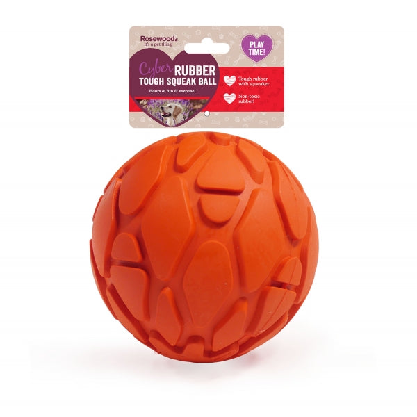 Rosewood Rubber Tough Squeak Ball for dogs and pet-parent routines