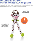 Thunda Tugga Leggy Cow Plush & Squeaky Dog Tug Toy