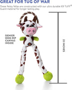 Thunda Tugga Leggy Cow Plush & Squeaky Dog Tug Toy