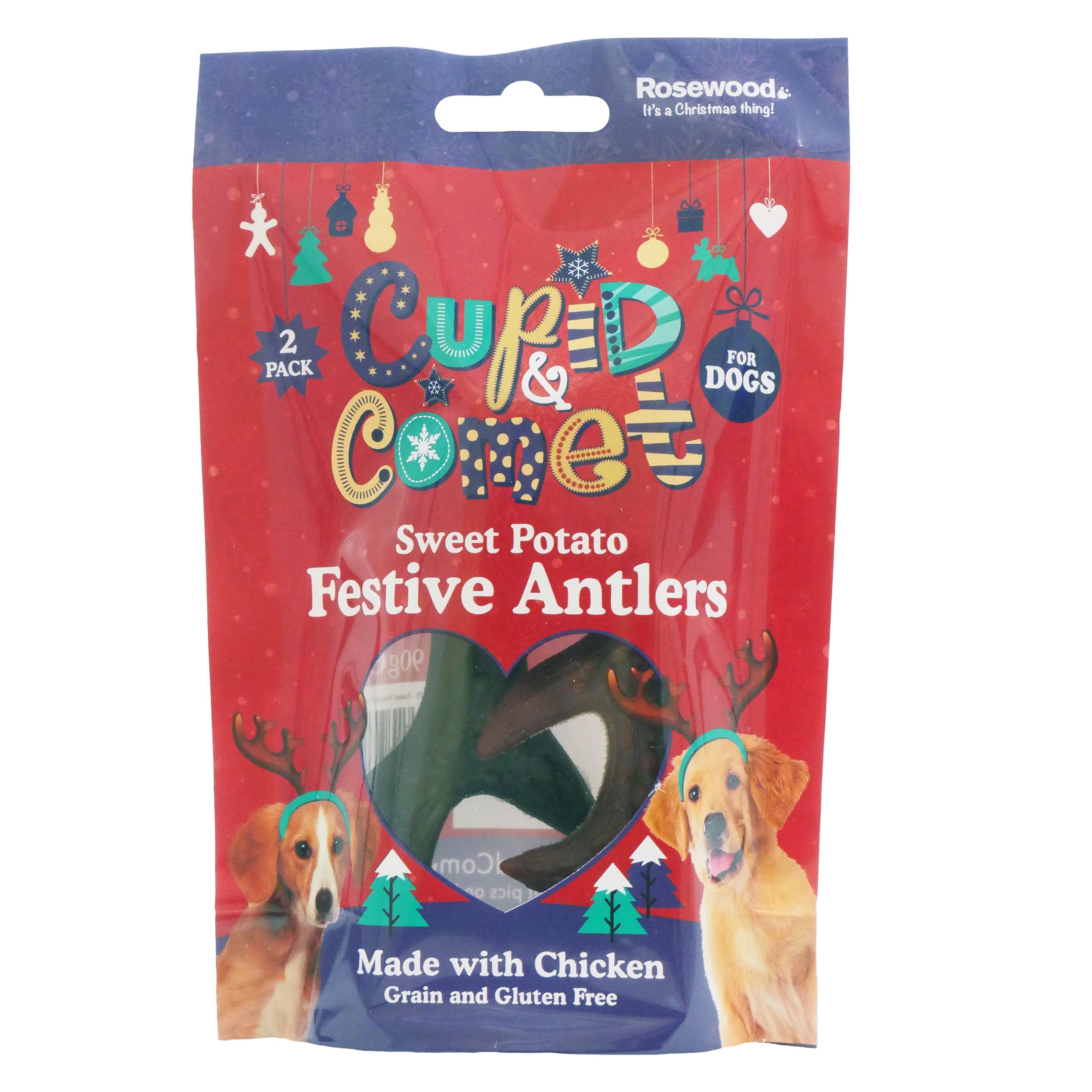Rosewood Sweet Potato & Chicken Festive Antlers 2pc for dogs and pet-parent routines
