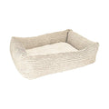 Beige Jumbo Cord / Teddy Square Bed for dogs and pet-parent routines