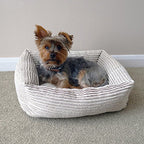 Beige Jumbo Cord / Teddy Square Bed