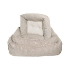 Beige Jumbo Cord / Teddy Square Bed