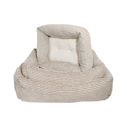 Beige Jumbo Cord / Teddy Square Bed