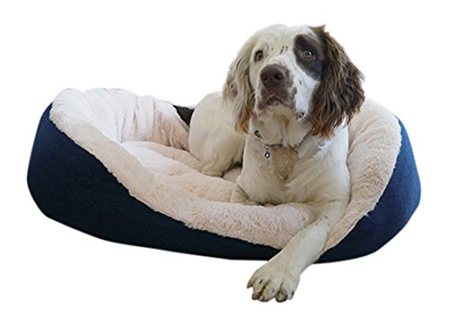 Navy Cable Knit Oval Bed