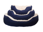 Navy Cable Knit Oval Bed