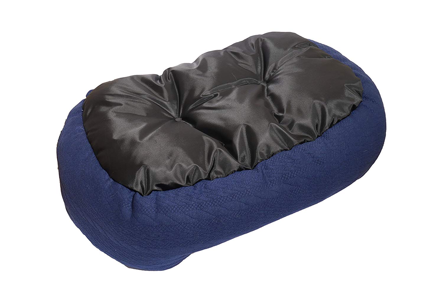 Navy Cable Knit Oval Bed