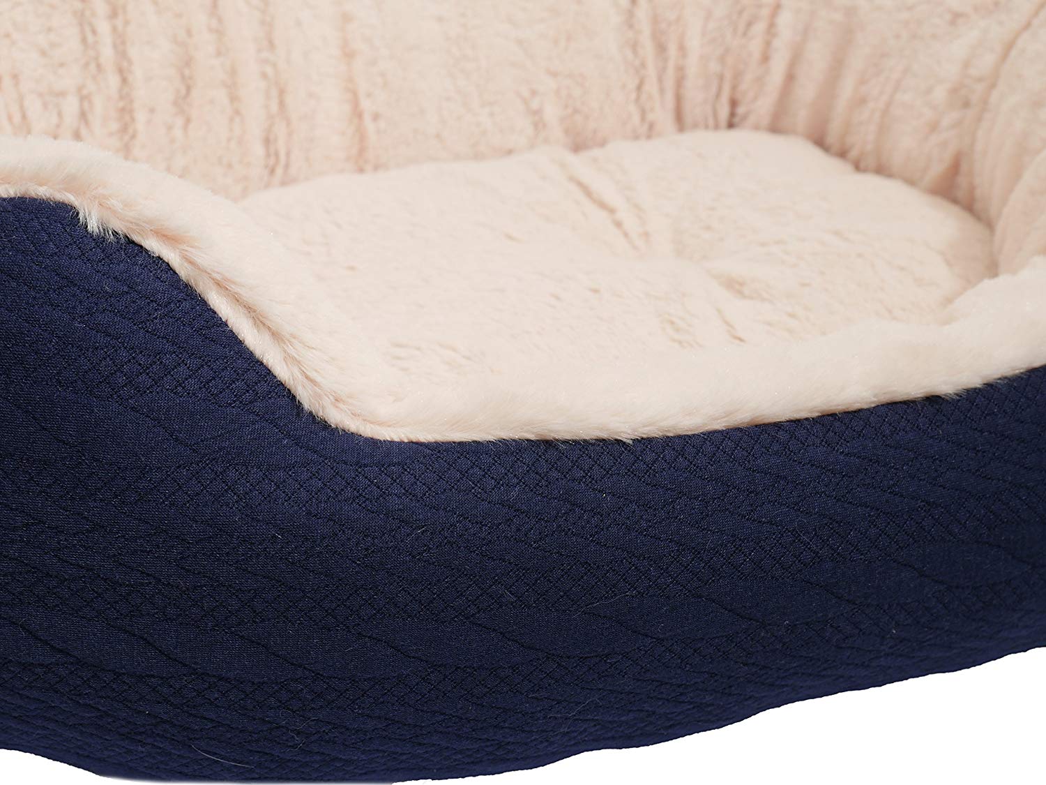 Navy Cable Knit Oval Bed