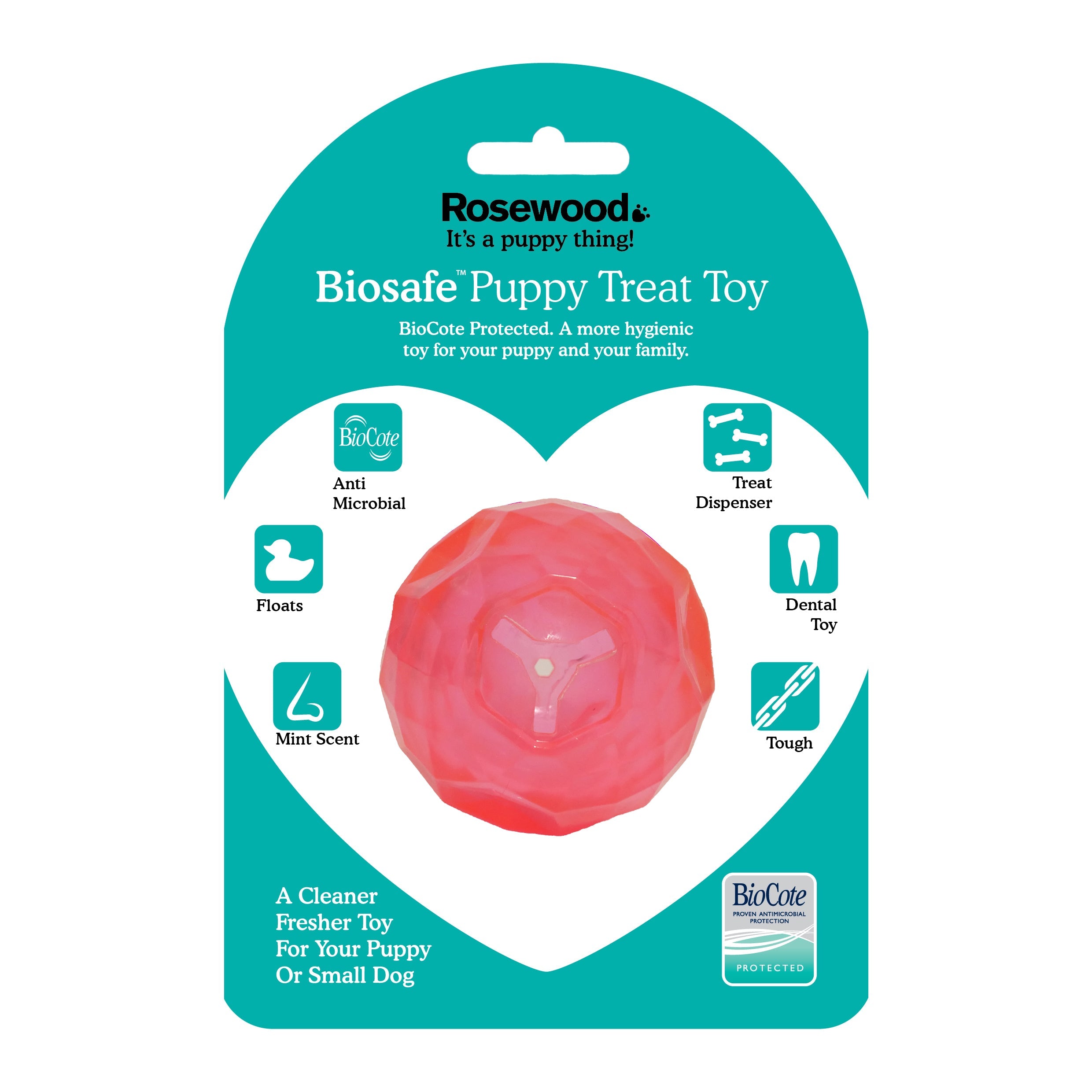 Rosewood BioSafe Puppy Treat Ball for dogs and pet-parent routines