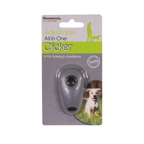 Adjustable All in One Clicker for dogs and pet-parent routines