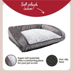 Rosewood Luxury Fleece Lined Plush Dog Bed Sofa