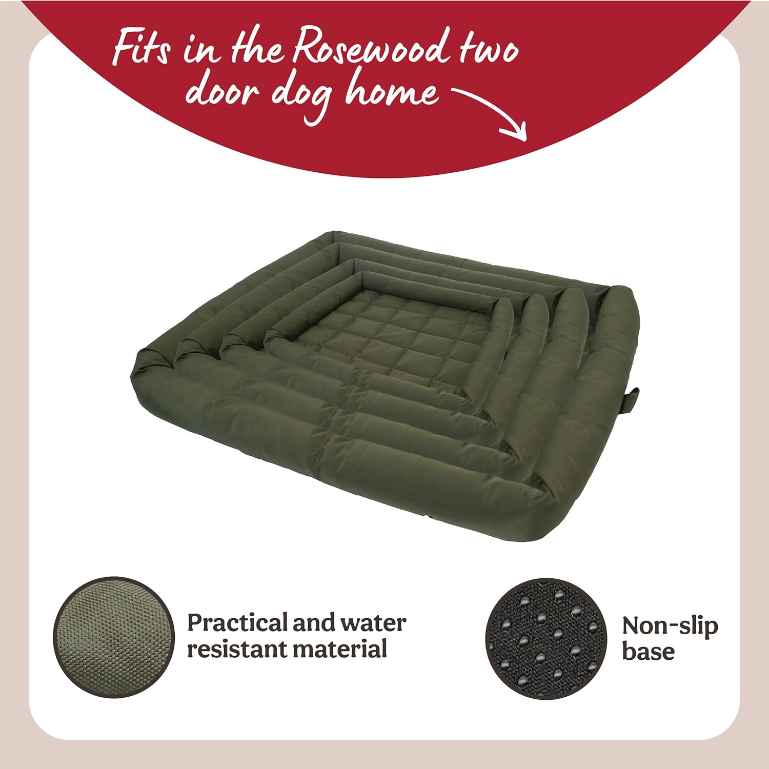 Rosewood Water-Resistant Crate Dog Mattress