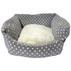Grey Cream Spot Bed for dogs and pet-parent routines