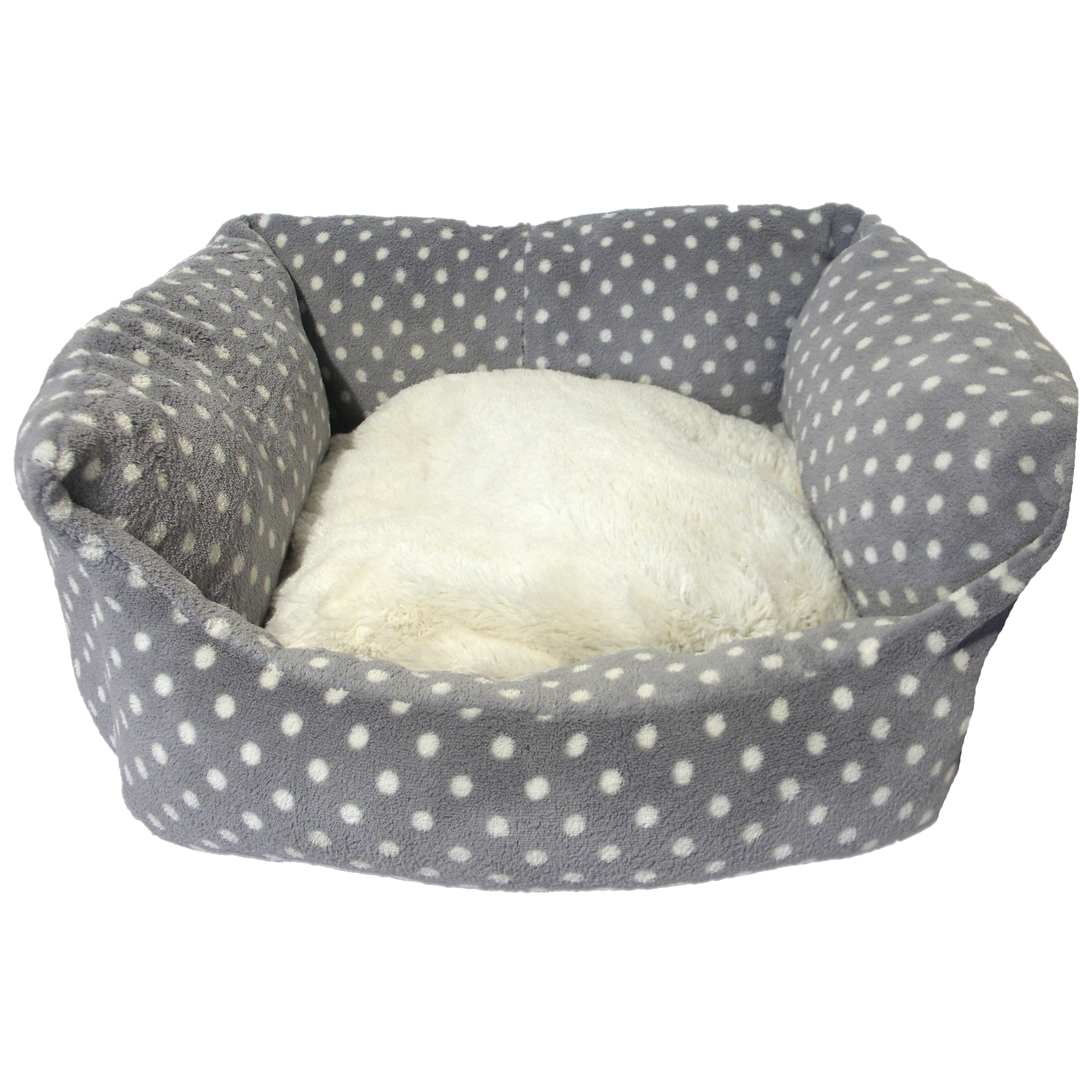 Grey Cream Spot Bed for dogs and pet-parent routines