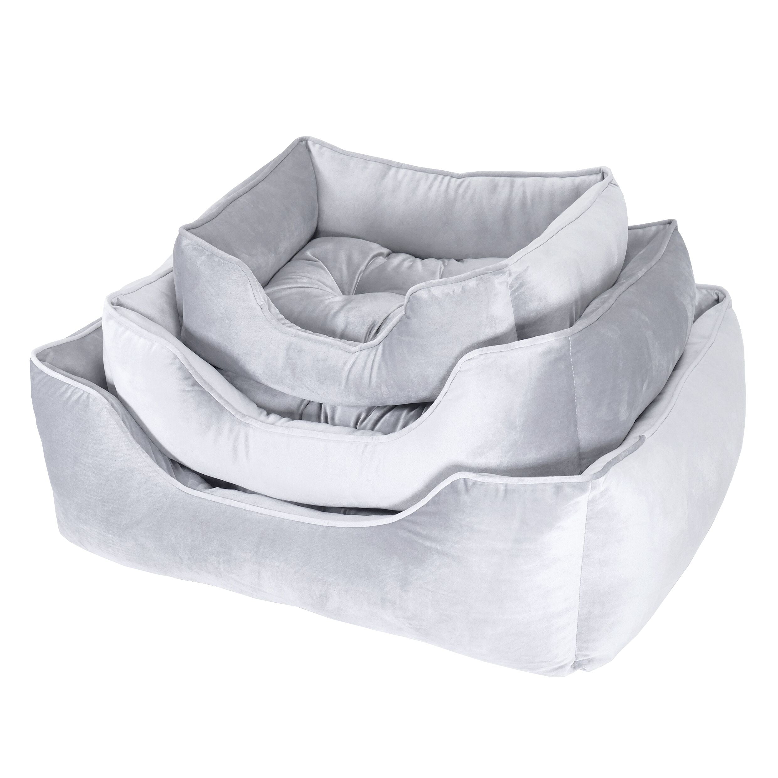 Rosewood Luxury Silver Velvet Beds for dogs and pet-parent routines