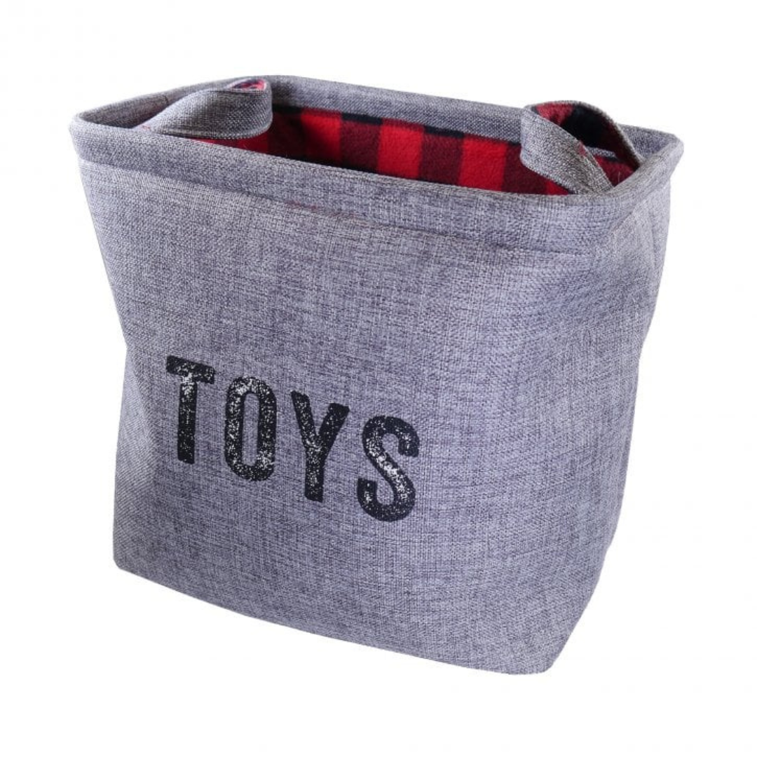 Rosewood Buffalo Check Toy Basket for dogs and pet-parent routines