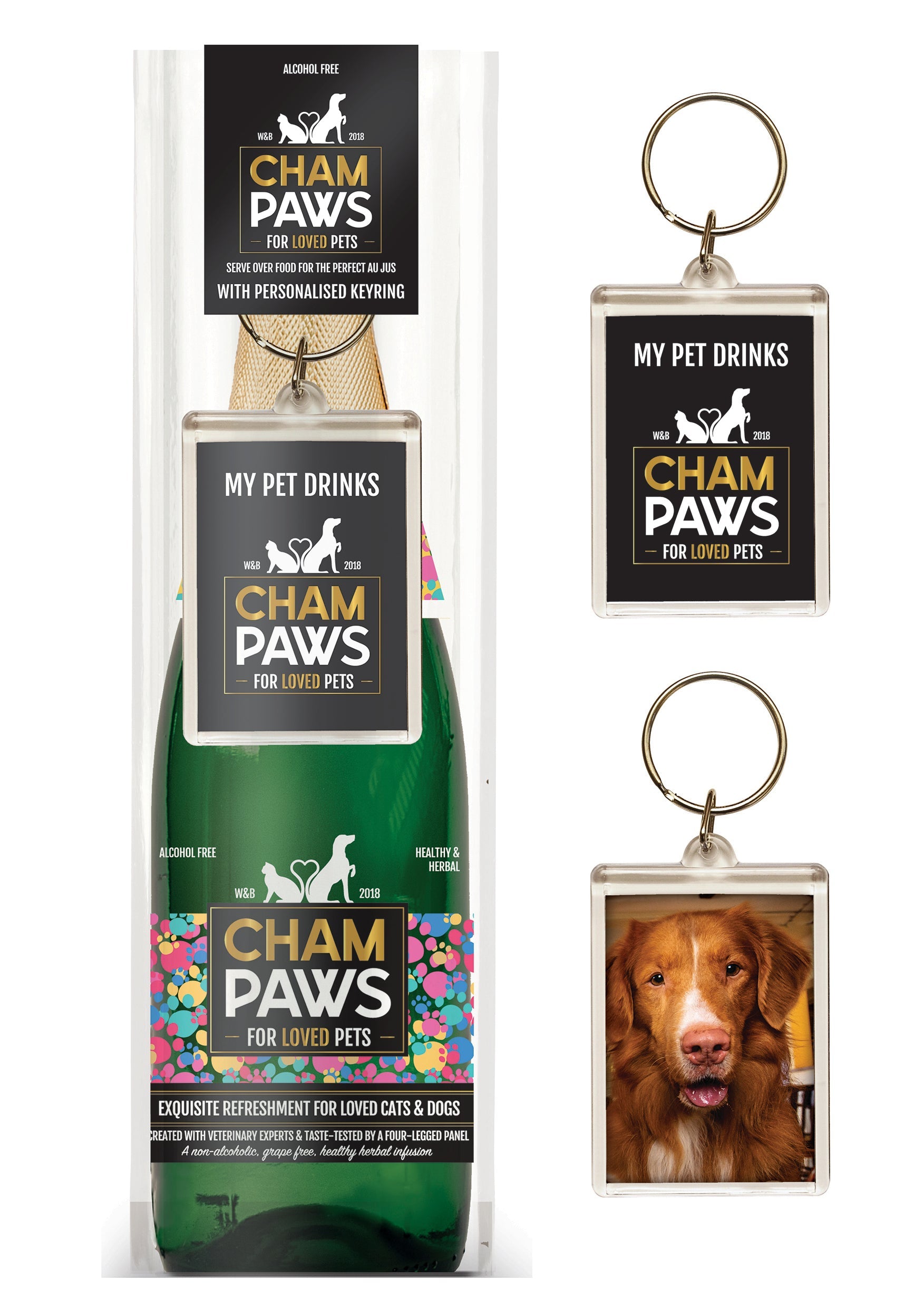 Rosewood Champaws Gift Pack with Keyring for dogs and pet-parent routines
