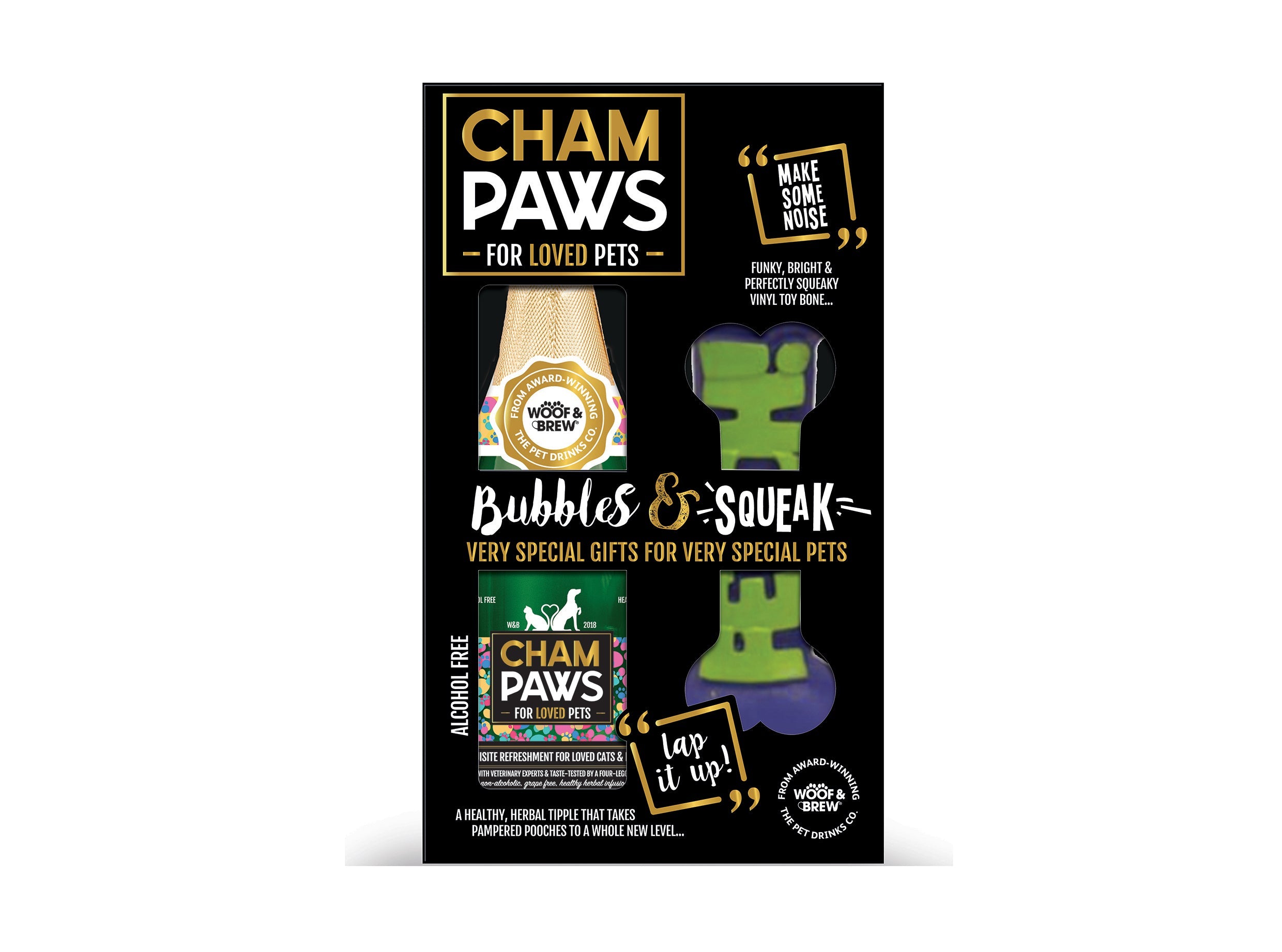 Rosewood Champaws Gift Pack with Squeak Toy for dogs and pet-parent routines