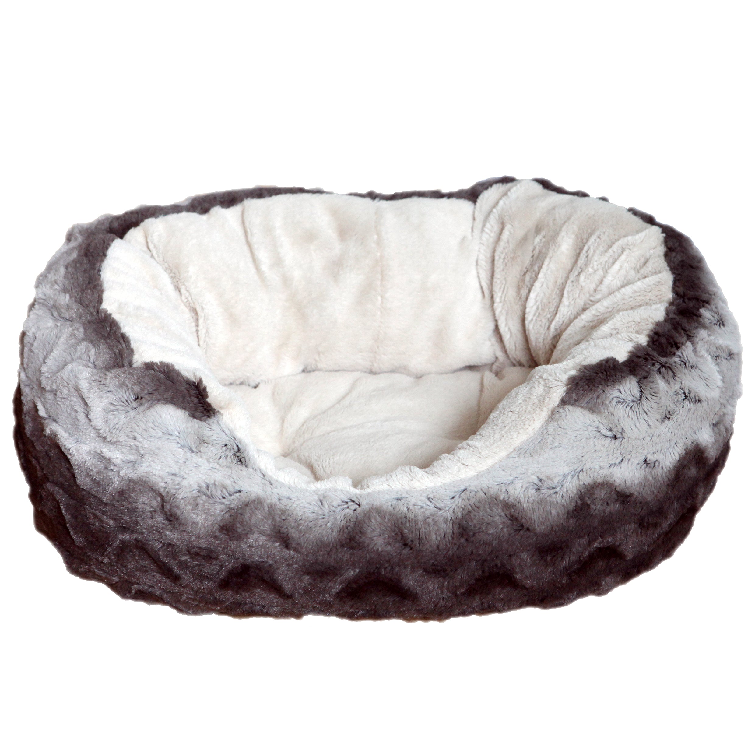 Rosewood Grey & Cream Snuggle Plush Oval for dogs and pet-parent routines