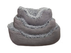 Rosewood_Grey Lion Faux Suede Oval Bed