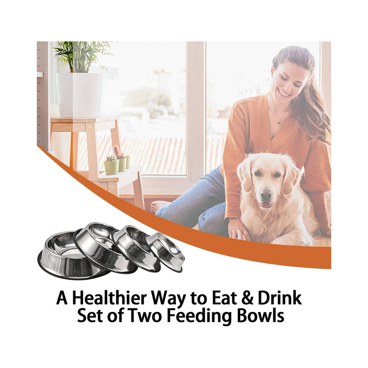 Stainless Steel Dog Bowls - 2 Pack for Dog Mess Cleaning