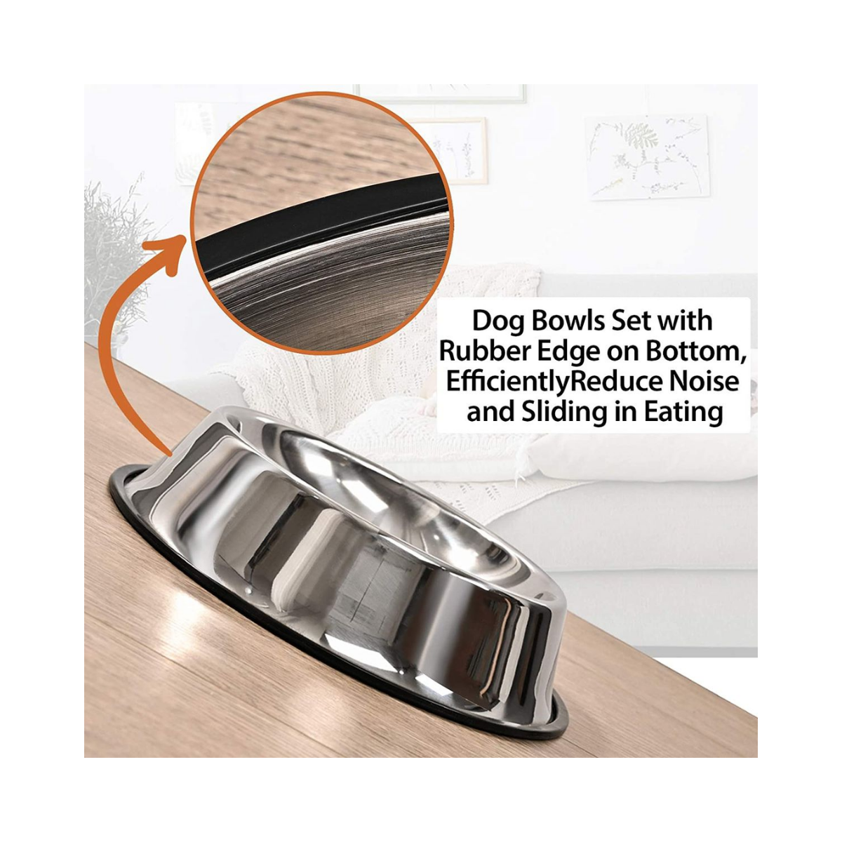 Stainless Steel Dog Bowls - 2 Pack for Dog Mess Cleaning