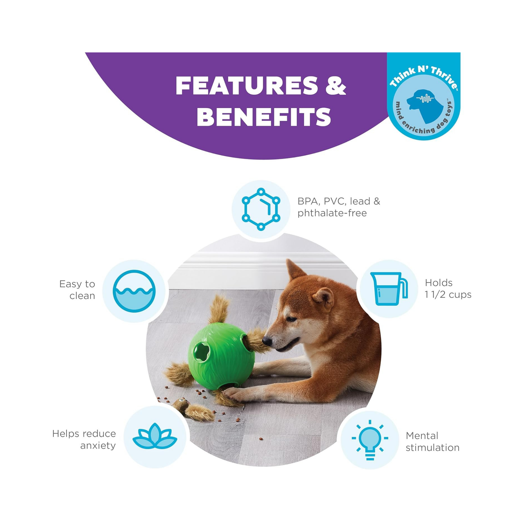 Nina Ottosson Dog Snuffle 'n Treat Ball for Dog Enrichment