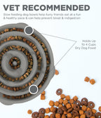 Outward Hound Fun Feeder Grey - Slow Feeder Dog Bowl for Fast Eaters